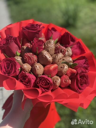 Клубничный букет, клубника в шоколаде