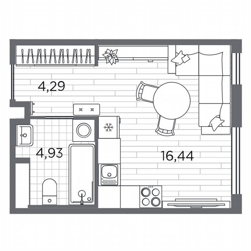 Квартира-студия, 25,7 м², 1/5 эт.