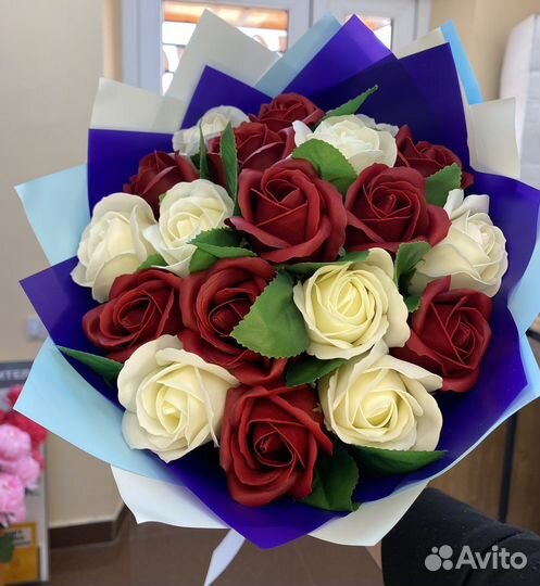 Букеты из мыльных роз