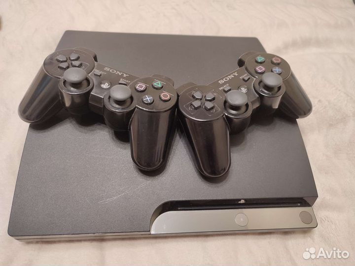 Sony PS3 slim 1000gb прошитая 2 геймпада