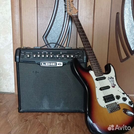 Гитара + комбоусилитель spider iv 30 line 6