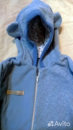 Теплый флисовый комбезик на 68-74 см