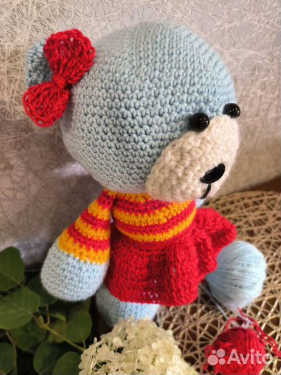 Медвежонок амигуруми ручная работа подарок малышу