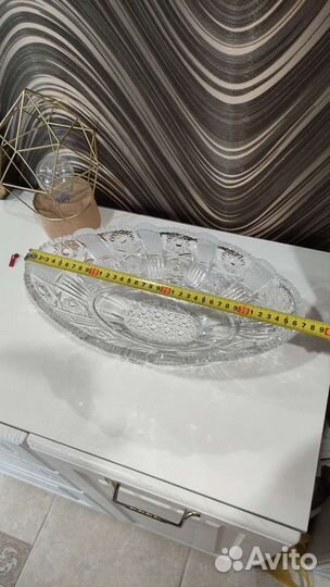 Ваза, ладья большая хрусталь