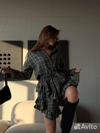 Костюм в клетку женский