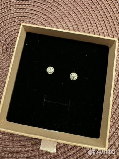 Пусеты с природными бриллиантами