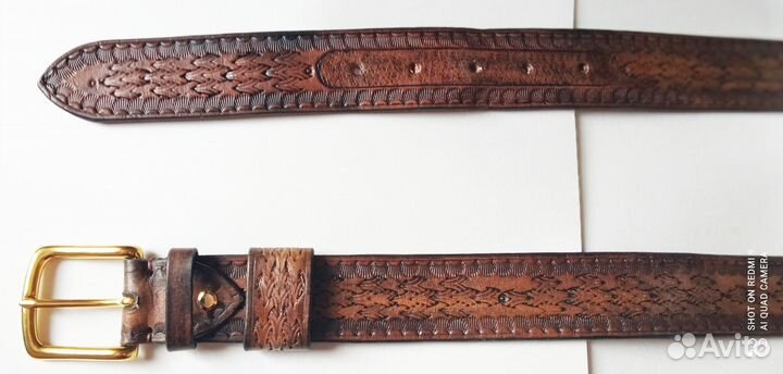 Ремень кожаный с рисунком