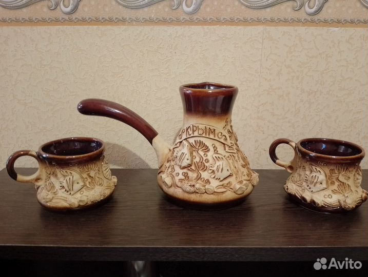 Кофейный набор из керамики ручной работы