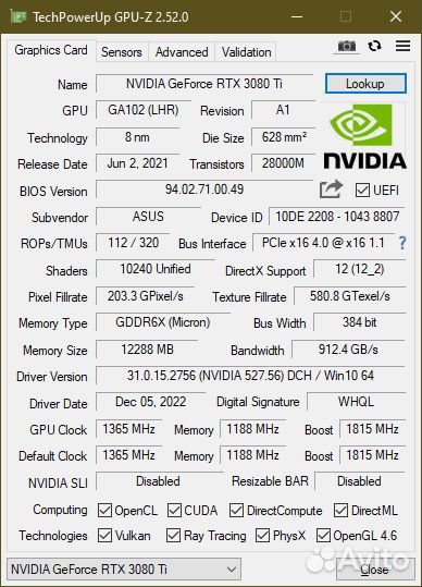 Asus ROG Strix RTX 3080 Ti OC