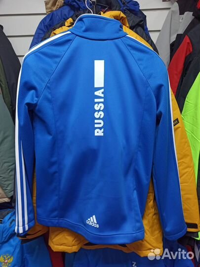 Разминочный костюм Адидас, синий/черный