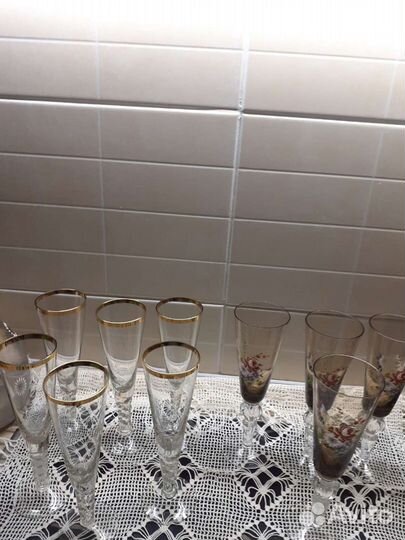 Фужеры цветной стекло,хрусталь винтаж