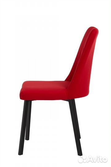 Стул ретро полоска черный/тк. алый Ловели 43