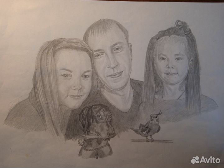 Портрет по фото карандашом