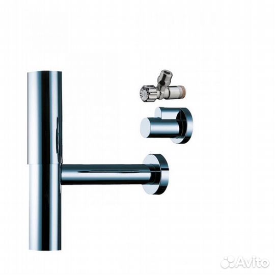 Сифон Hansgrohe Flowstar + угловые вентили, хром 5