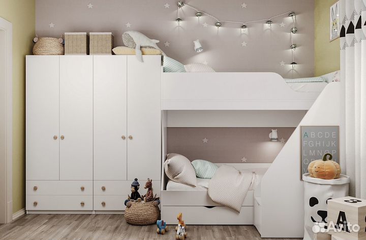 Двухъярусная кровать Умка-3 (правая/левая) 180*80