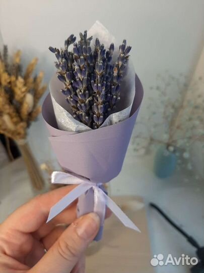 Букет из сухоцветов,лаванда,бонбоньерка
