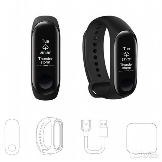 Фитнес браслет Xiaomi mi band 3 + ремешки