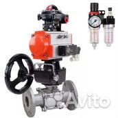 Кран шаровой DN.ru кшфпт.316.180 Ду40 Ру40, трехсоставной полнопроходной фланцевый, нержавеющая стал