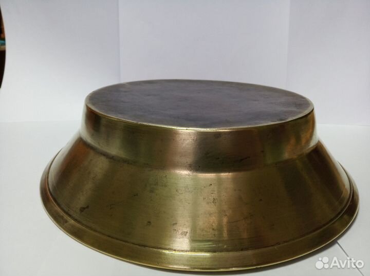 Старинный малый тазик для варки варенья. Латунь