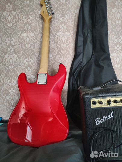 Электрогитара fender squier stratocaster MM RED