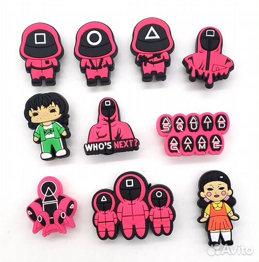 Джиббитсы Crocs украшения для обуви игра в кальмар