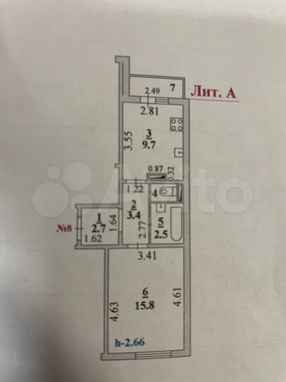 1-к. квартира, 37,6 м², 2/5 эт.