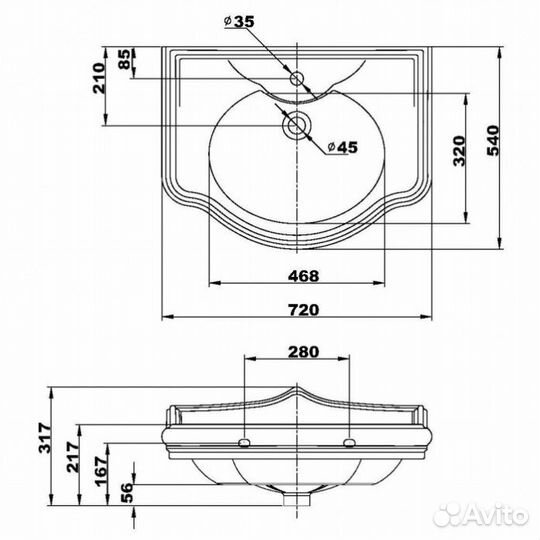 Раковина с консолью Migliore Bella 27778+20709 хром