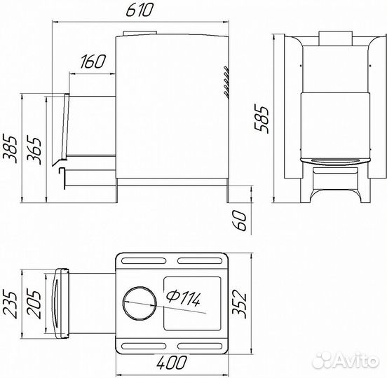 Печь Для Бани Банник удл топка