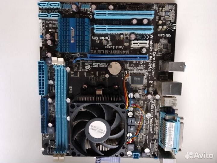 Материнская плата Asus+4 ядра проц+кулер