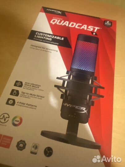 Микрофон hyperx quadcast s черный