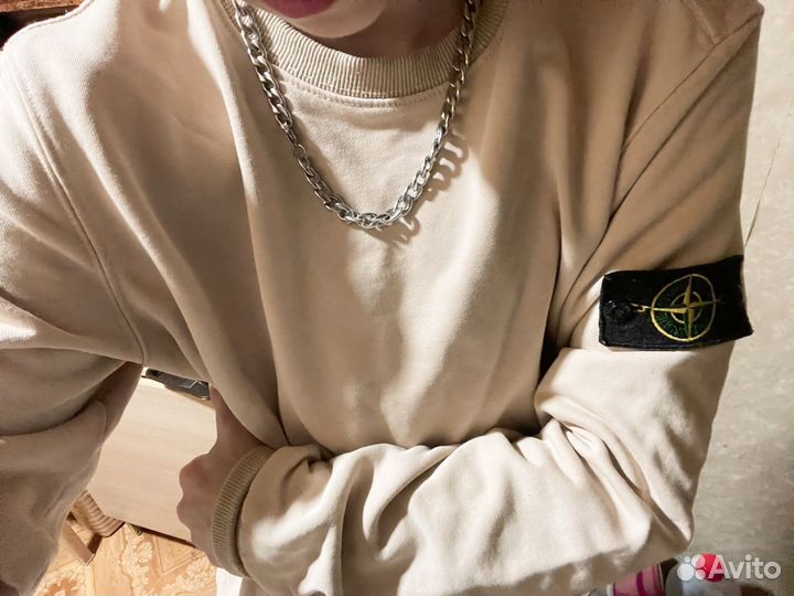 Stone island свитшот бежевый