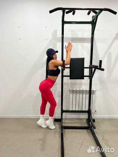 Турник брусья пресс 3 в 1 230 черный с зеленый