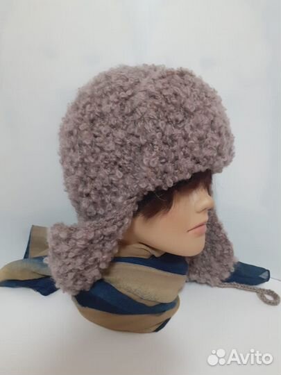 Шапка-ушанка букле зимняя