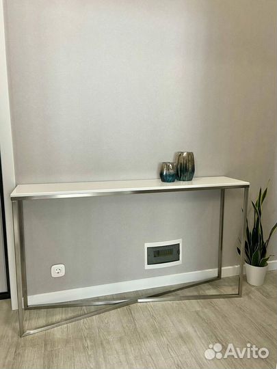 Консоль 150*30см на каркасе шлифованная сталь