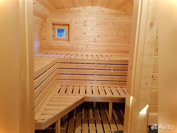 Перевозная баня бочка 6 м
