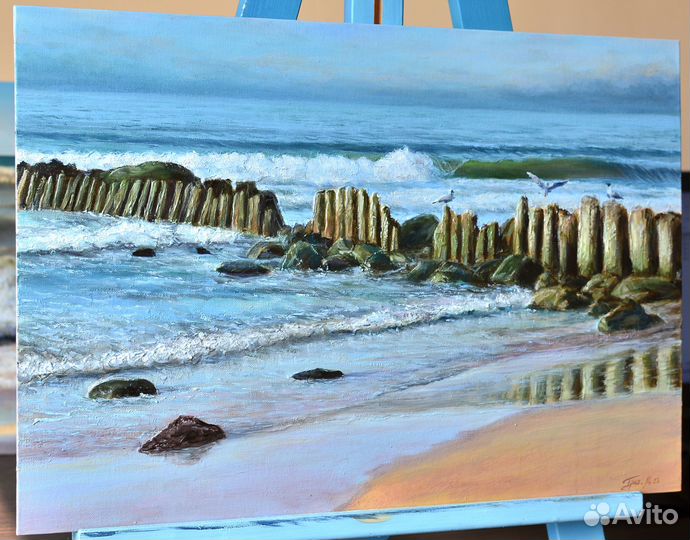 Живопись маслом, морской пейзаж 