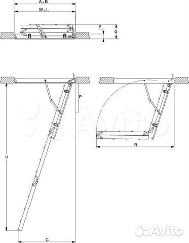 Чердачная лестница с люком Fakro LWS 60х120 см