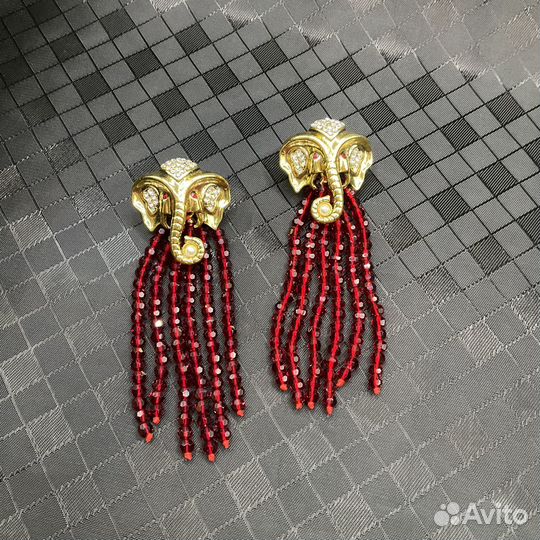 Серьги в стиле винтаж слоны