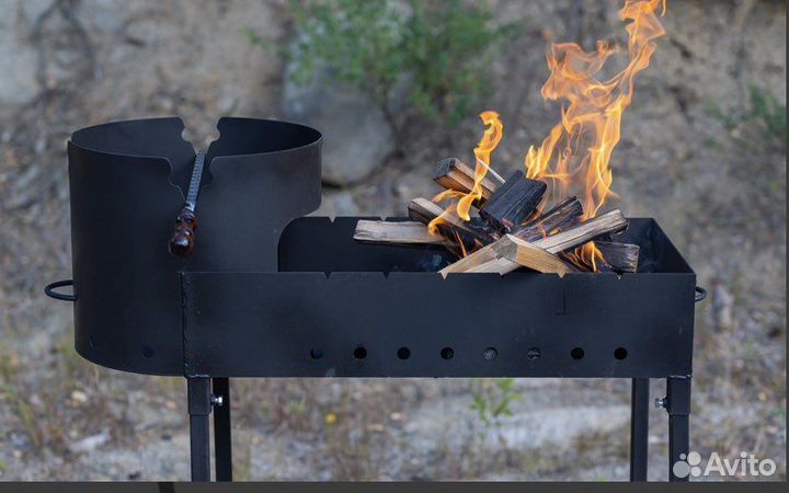 Мангал с печью под казан