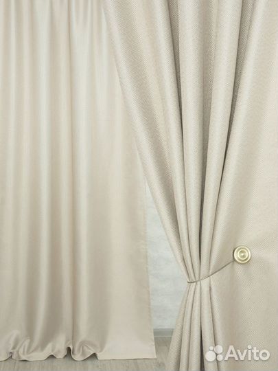 Шторы блэкаут бежевый
