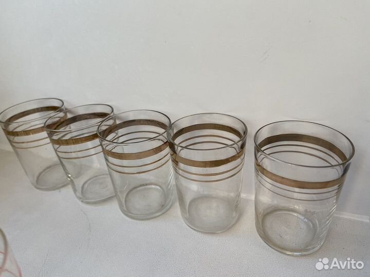 Рюмки, бокалы, стопки СССР цветное стекло/хрусталь