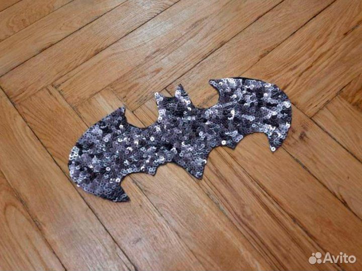 Нашивка Batman пайетки серебристые длина 26 см
