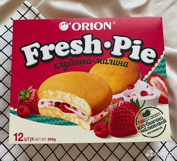 Бисквитное печенье orion Fresh Pie Клубника-Малина