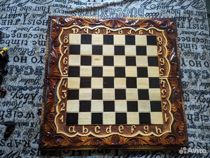 Шахматная доска/нарды ручной работы