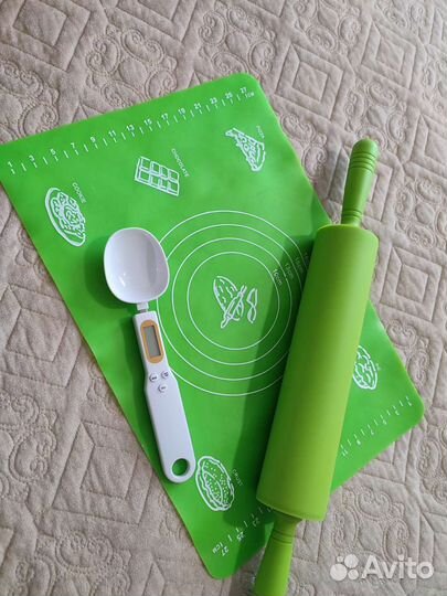 Силиконовый коврик для теста, скалка, весы