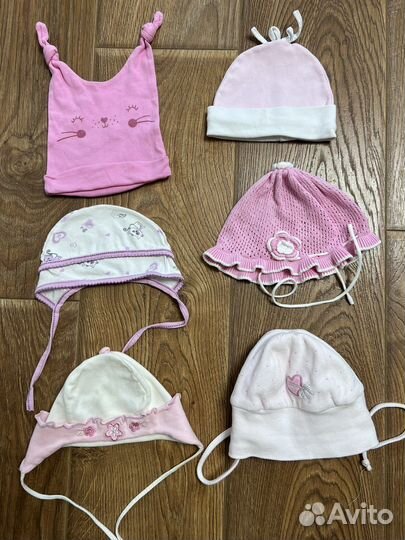 Детские шапочки для девочек до года
