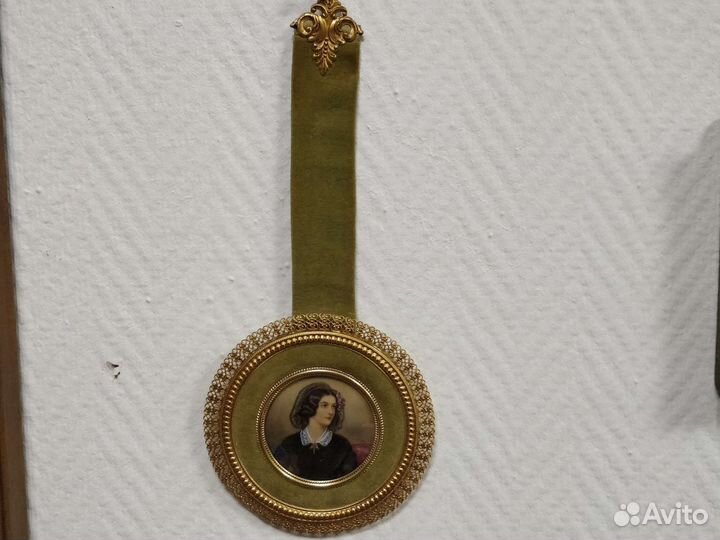 Медальон, картина, подвеска бронза