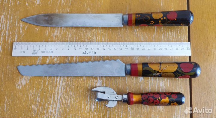 Набор кухонных ножей СССР хохлома