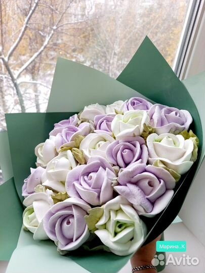 Цветы из зефира