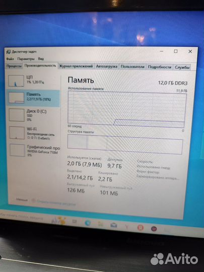 Ноутбук Lenovo core i5/12озу/GT710M SSD+HDD
